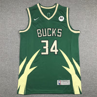 Men's Milwaukee Bucks Giannis Antetokounmpo #34 Green Swingman Jersey1