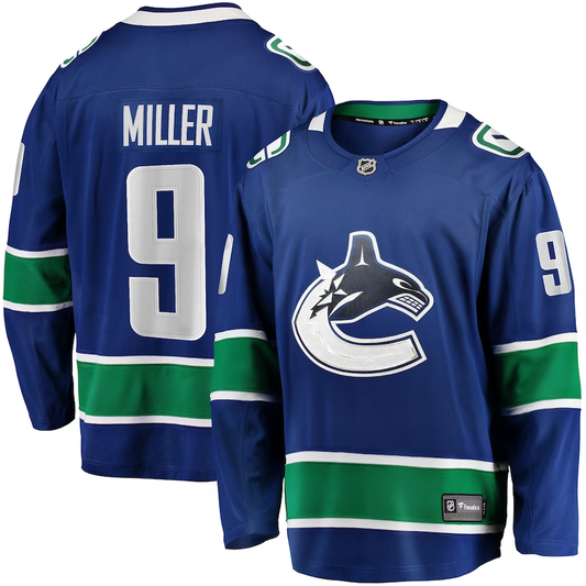 Men's Vancouver Canucks J.T. Miller #9 Blue Home Breakaway Player Jersey1