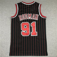 Men's Chicago Bulls Dennis Rodman Black 1995-96 Hardwood Classics Player Jersey1