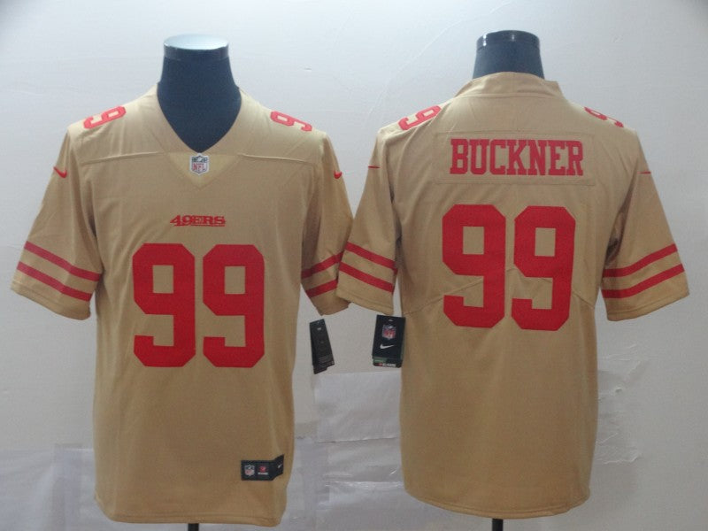 Men's San Francisco 49ers DeForest Buckner #99 Gold Inverted Legend Jersey1
