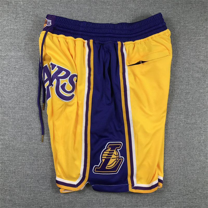 Men's Mitchell & Ness Los Angeles Lakers Yellow Throwback Authentic Pro Shorts1