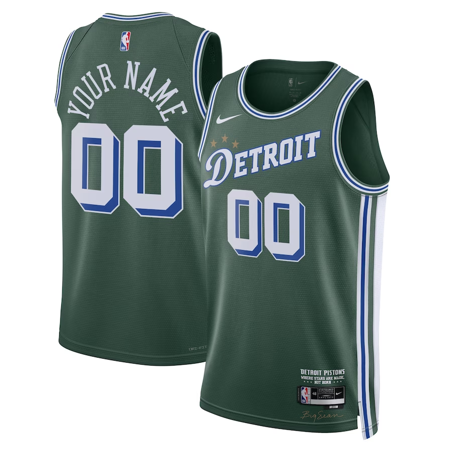 Detroit Pistons Green 2022-23 Swingman Custom Jersey City Edition - JerseysFreak