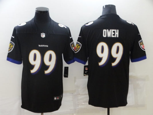 Men's Baltimore Ravens Odafe Oweh #99 Black Game Jersey1