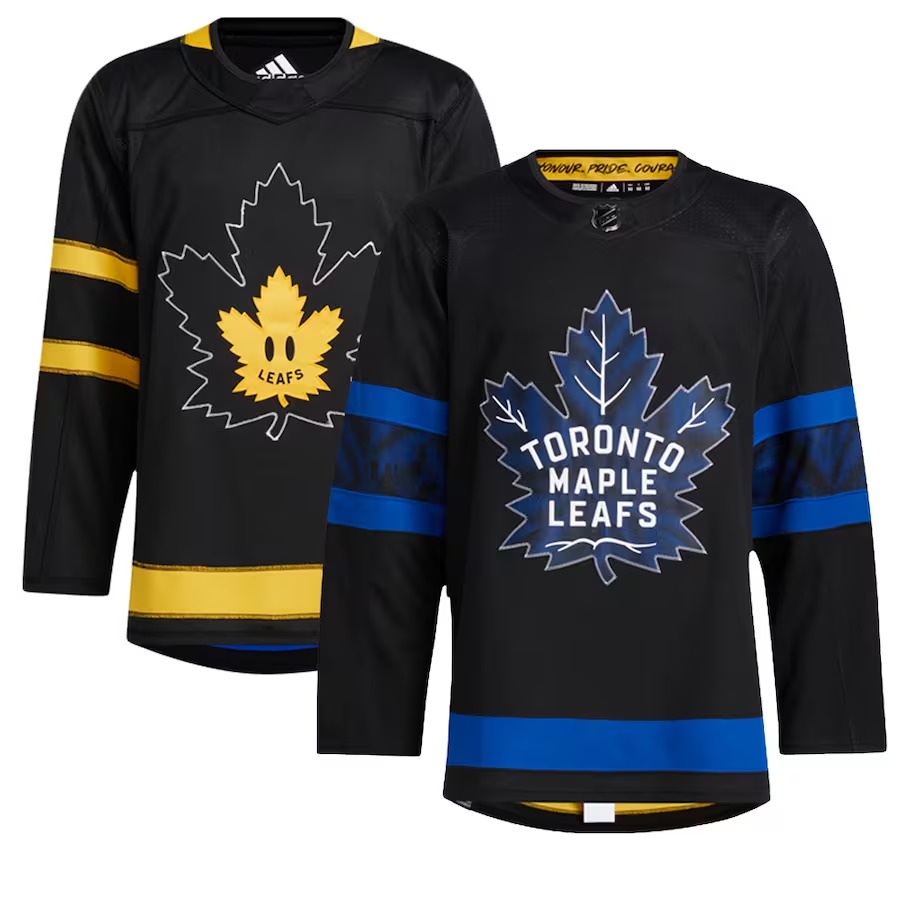 Men's Toronto Maple Leafs Black Alternate Premier Breakaway Reversible Blank Jersey1