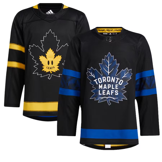 Men's Toronto Maple Leafs Black Alternate Premier Breakaway Reversible Blank Jersey1