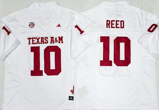 Men's Texas A&M Aggies Marcel Reed #10 White Player Game Jersey