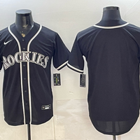 Men's Colorado Rockies Fashion Replica Black Out Jersey