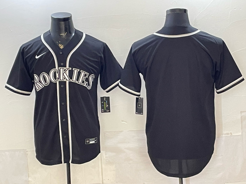 Men's Colorado Rockies Fashion Replica Black Out Jersey
