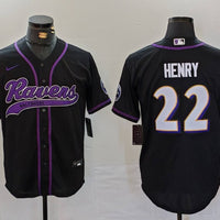 Men's Baltimore Ravens Derrick Henry #22 Black Alternate Game Jersey1