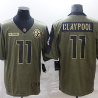 Men's Pittsburgh Steelers Chase Claypool #11 Brown Game Jersey1