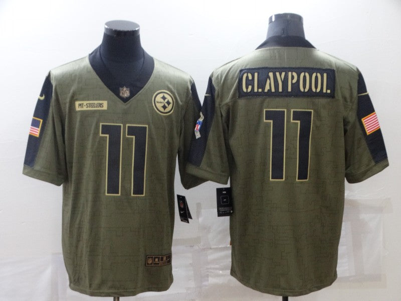 Men's Pittsburgh Steelers Chase Claypool #11 Brown Game Jersey1