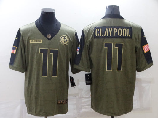 Men's Pittsburgh Steelers Chase Claypool #11 Brown Game Jersey1