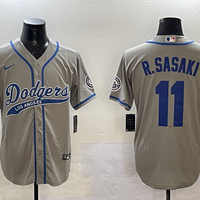 Men's Los Angeles Dodgers Roki Sasaki #11 Gray Player Jersey1