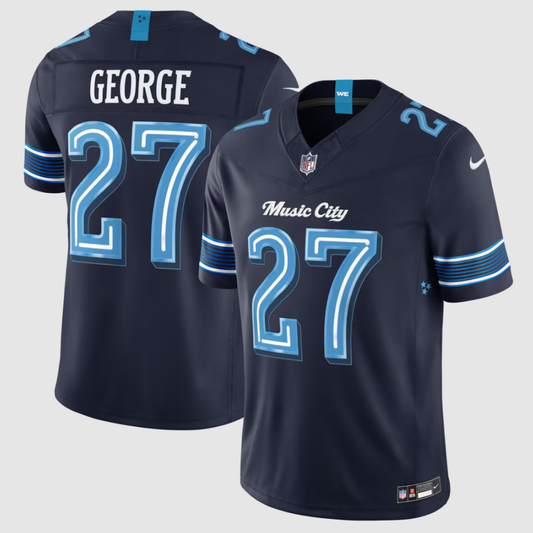 Men's Tennessee Titans Eddie George #27 Navy 2026 Rivalries Collection Game Jersey