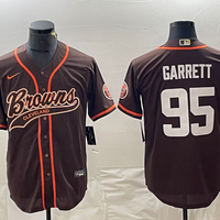 Men's Cleveland Browns Myles Garrett #95 Brown Game Jersey1 Joint Edition