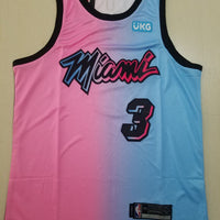 Men's Miami Heat Dwyane Wade #3 Pink/Blue Swingman Player Jersey1