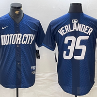 Men's Detroit Tigers Justin Verlander #35 Navy 2024 City Connect Limited Jersey1