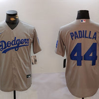 Men's Los Angeles Dodgers Vicente Padilla #44 Gray Player Jersey1