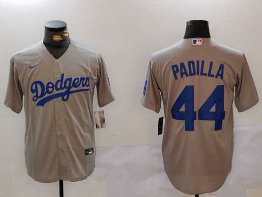 Men's Los Angeles Dodgers Vicente Padilla #44 Gray Player Jersey1