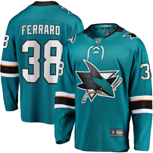 Men's San Jose Sharks Mario Ferraro #38 Teal Breakaway Player Jersey1