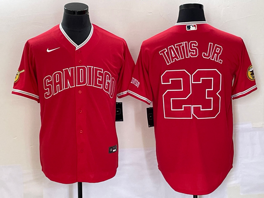 Men's San Diego Padres Fernando Tatis Jr. #23 Red Replica Player Jersey1