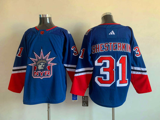 Men's New York Rangers Igor Shesterkin #31 Blue Player Jersey1