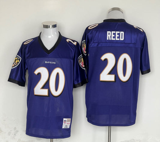 Men's Baltimore Ravens Ed Reed Mitchell & Ness Purple Legacy Replica Player Jersey1