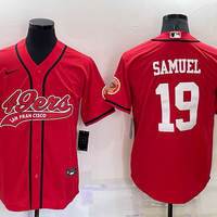 Men's San Francisco 49ers Deebo Samuel #19 Red Game Jersey1 Joint Edition