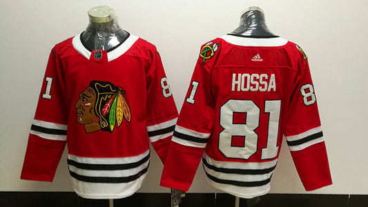 Men's Chicago Blackhawks Marian Hossa #81 Red Home Breakaway Player Jersey1
