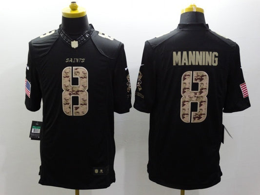 Men's New Orleans Saints Archie Manning #8 Black Game Jersey1