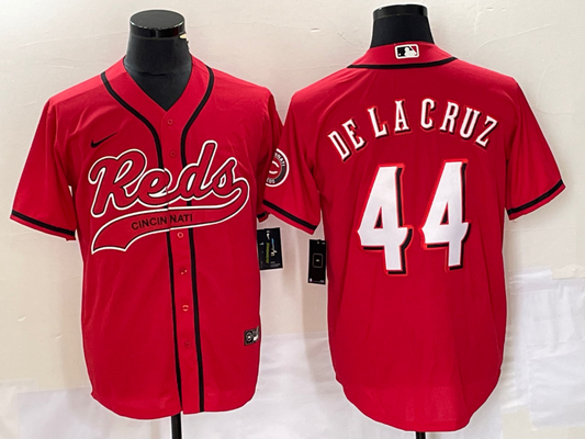Men's Cincinnati Reds Elly De La Cruz #44 Red Replica Player Jersey1 Joint Edition