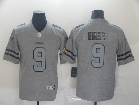 Men's New Orleans Saints Drew Brees #9 Gray Game Jersey1