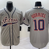 Men's Houston Astros Yuli Gurriel #10 Gray Replica Jersey1 Joint Edition