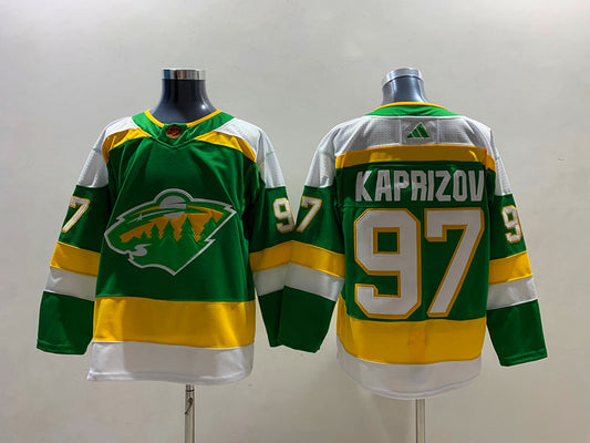 Men's Minnesota Wild Kirill Kaprizov #97 Green Alternate Premier Breakaway Player Jersey1