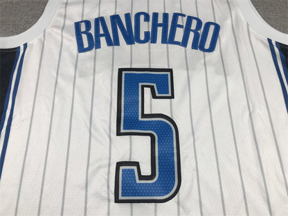 Men's Orlando Magic Paolo Banchero #5 White 2022/23 Fast Break Replica Jersey1 - Association Edition
