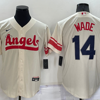 Men's Los Angeles Angels Tyler Wade #14 Cream City Connect Replica Player Jersey1