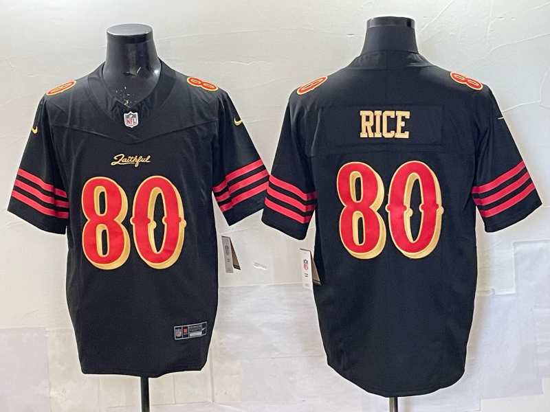 Men's San Francisco 49ers Jerry Rice #80 Black 2025 Rivalries Collect ...