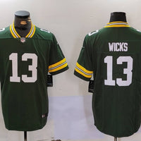 Men's Green Bay Packers Dontayvion Wicks #13 Green Game Jersey1