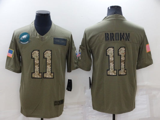 Men's Philadelphia Eagles A.J. Brown #11 Brown Game Player Jersey1