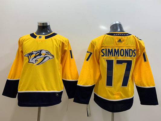 Men's Nashville Predators Wayne Simmonds #17 Gold Home Breakaway Jersey1
