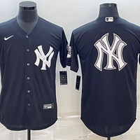 Men's New York Yankees1 Black Replica Player Jersey