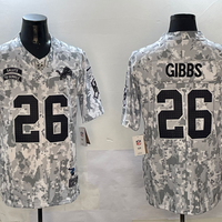 Men's Detroit Lions Jahmyr Gibbs #26 Arctic Camo 2024 Salute to Service Limited Jersey1