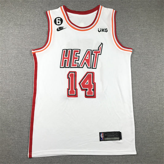 Men's Miami Heat Tyler Herro #14 White 2022/23 Swingman Jersey1 - Classic Edition