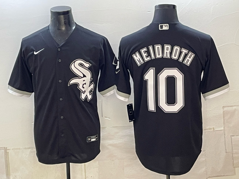 Men's Chicago White Sox Chase Meidroth #10 Black Alternate Replica Jersey