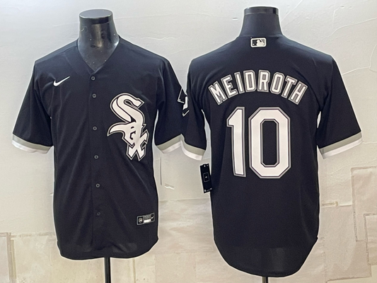 Men's Chicago White Sox Chase Meidroth #10 Black Alternate Replica Jersey