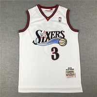 Men's Philadelphia 76ers Allen Iverson #3 White Swingman Jersey1