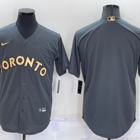 Men's Toronto Blue Jays Dark Grey Blank Replica Player Jersey1