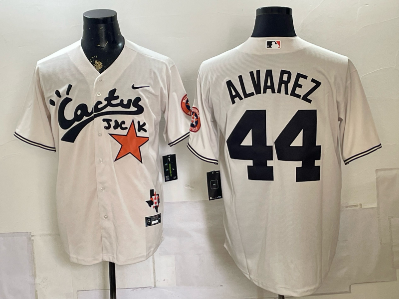Men's Houston Astros Yordan Alvarez #44 Cream Limited Player Jersey