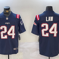Men's New England Patriots Ty Law #24 Navy Retired Player Alternate Game Jersey1