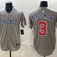 Men's Chicago Cubs Alex Bregman #3 Gray Limited Player Jersey